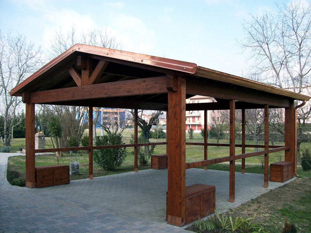 Gazebo e casette in legno Gazebo in legno per terrazzo