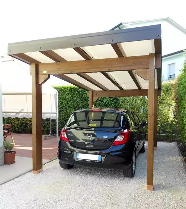 Tettoia per auto in legno 2 -1- Tettoia per auto in legno 2 -1-